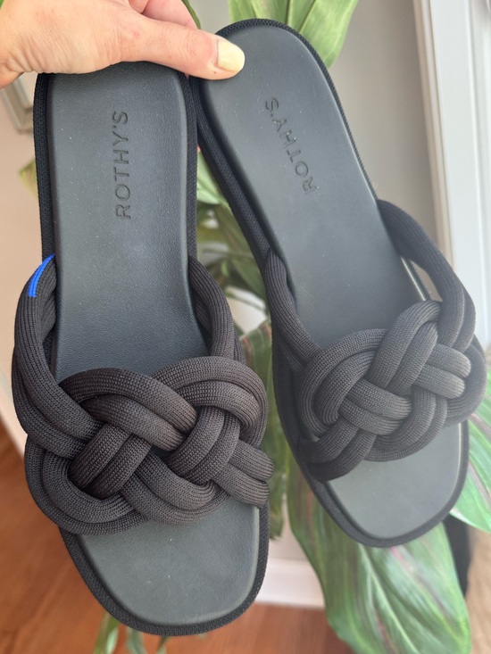 Rothy's Shoes - Like New Rothy's The Sumner Sandal Black Knot Slides, size 10